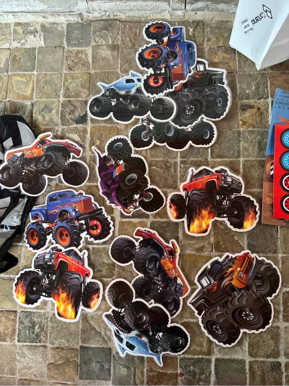 Monster truck Birthday Party Decorations backdrop